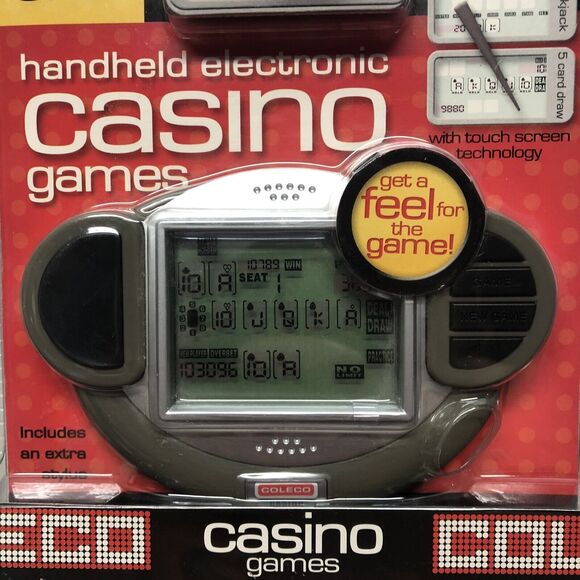 Coleco Casino Games 3 In One Handheld Texas Hold'em High Blackjack 5 Card Draw - Picture 3 of 4